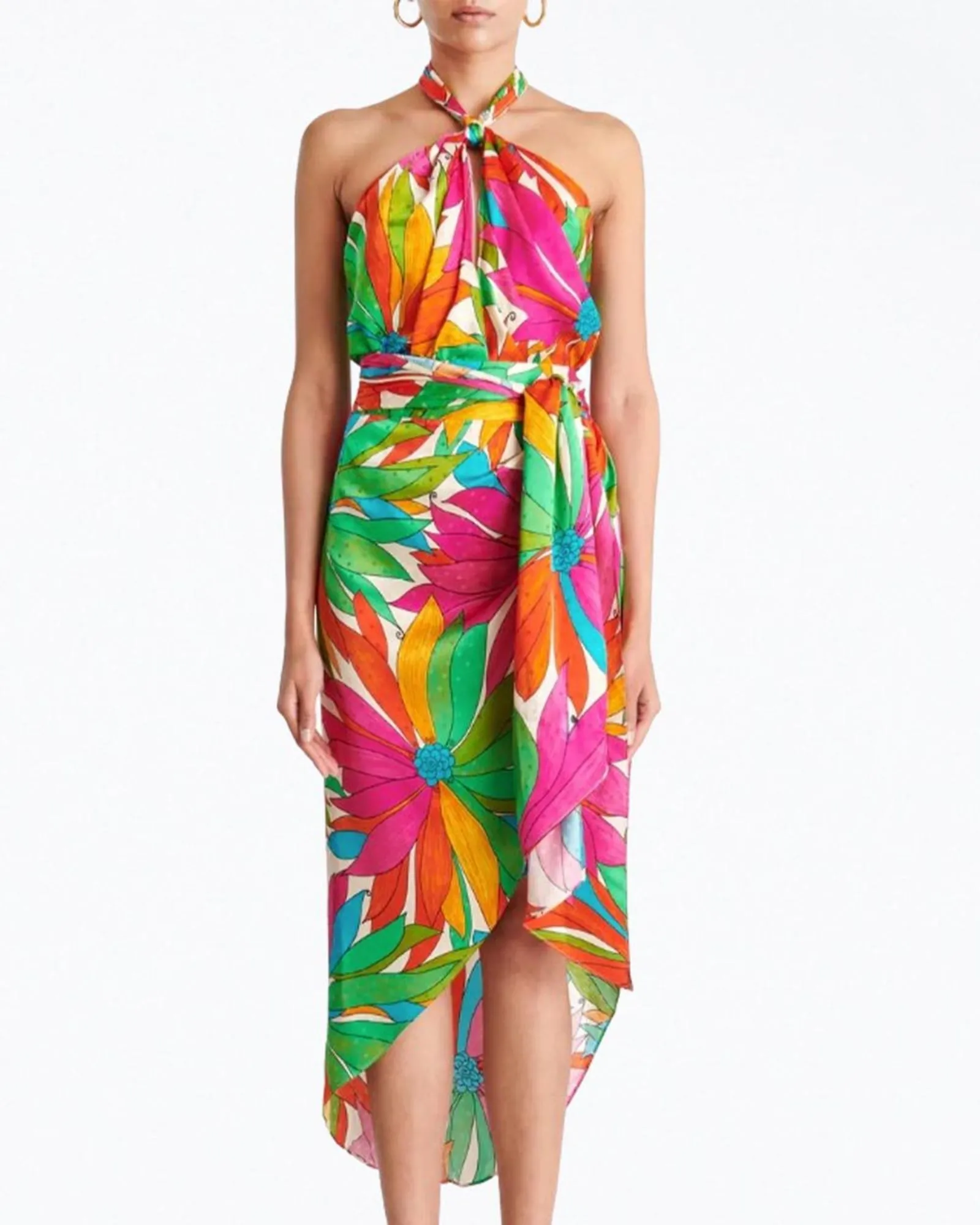 Kit Floral Gathered Silk Jacquard Skirt in Floral Jungle | Floral Jungle