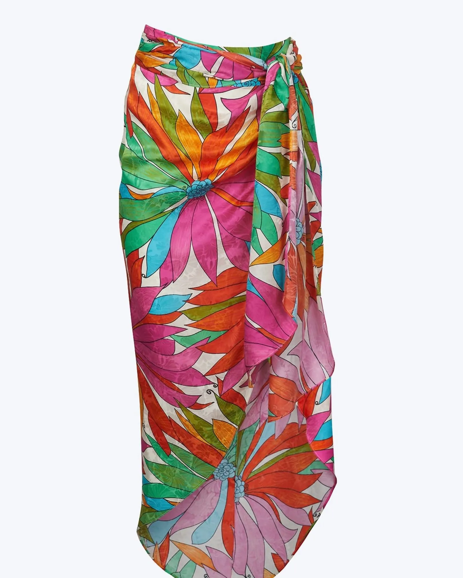 Kit Floral Gathered Silk Jacquard Skirt in Floral Jungle | Floral Jungle
