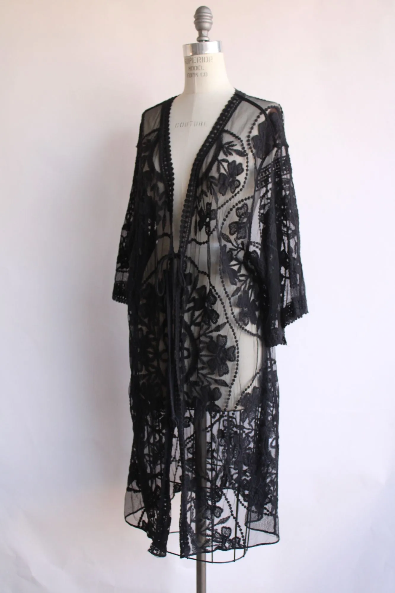 Kivenst Womens Lace Jacket, One Size, Black Lace Cover Up