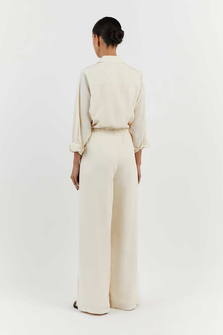LARS CREAM TENCEL JUMPSUIT