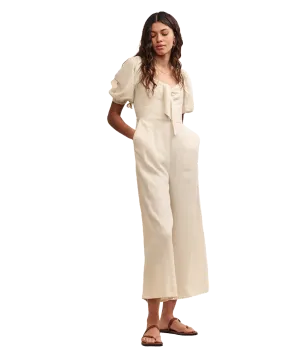 Linen-blend Simone Jumpsuit - Cream