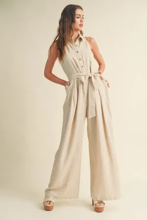 Linen Shirt Look Jumpsuit