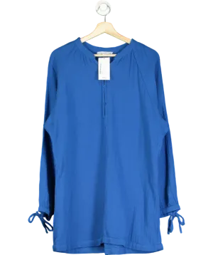 MANGO Blue Short Jumpsuit With Buttons UK S