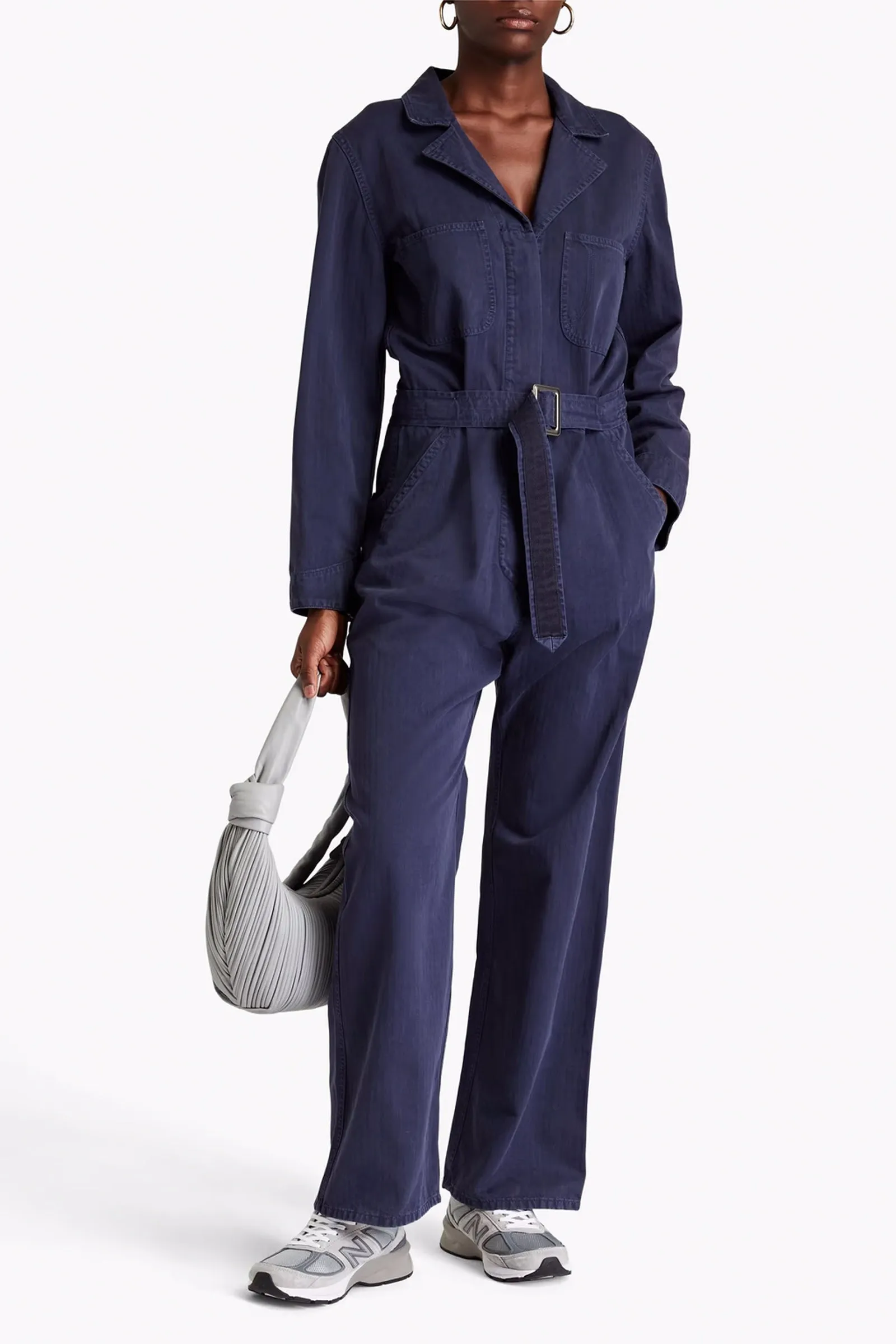 Marie Belted Cotton Jumpsuit