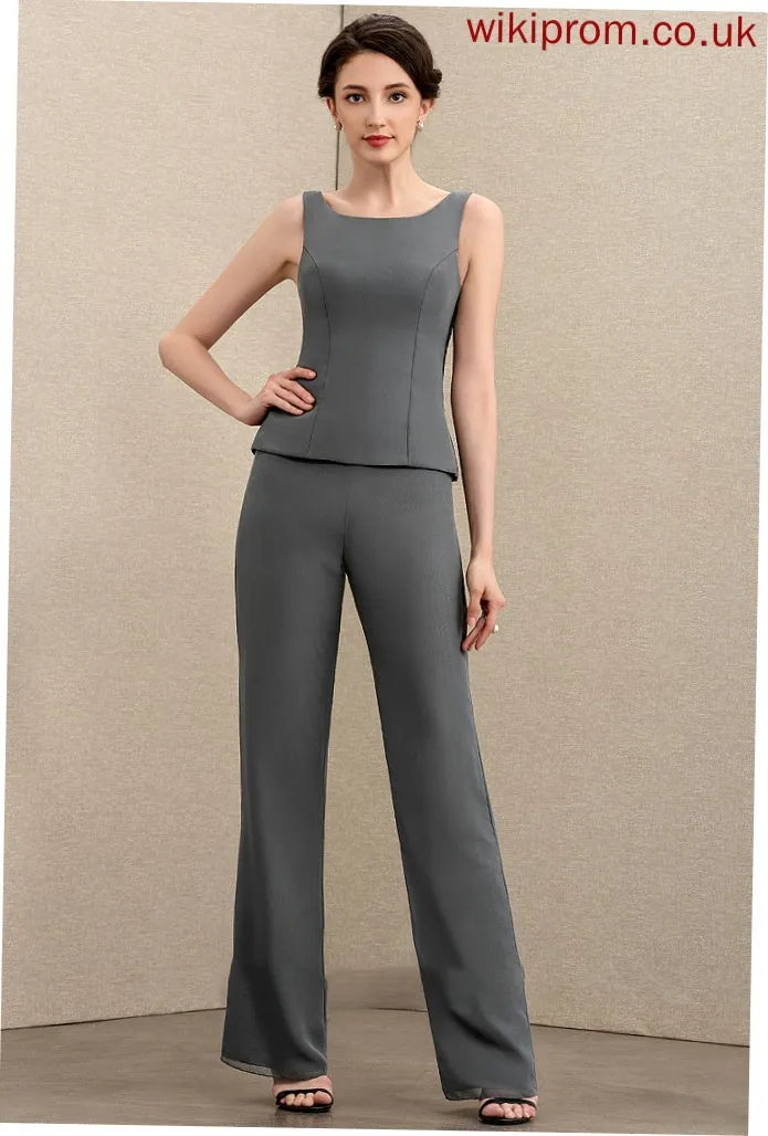 Michaelia Scoop of Mother the Dress Jumpsuit/Pantsuit Bride Chiffon Mother of the Bride Dresses Ankle-Length Neck
