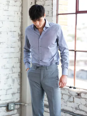 Mille Striped Cotton Dress Shirt - Charcoal