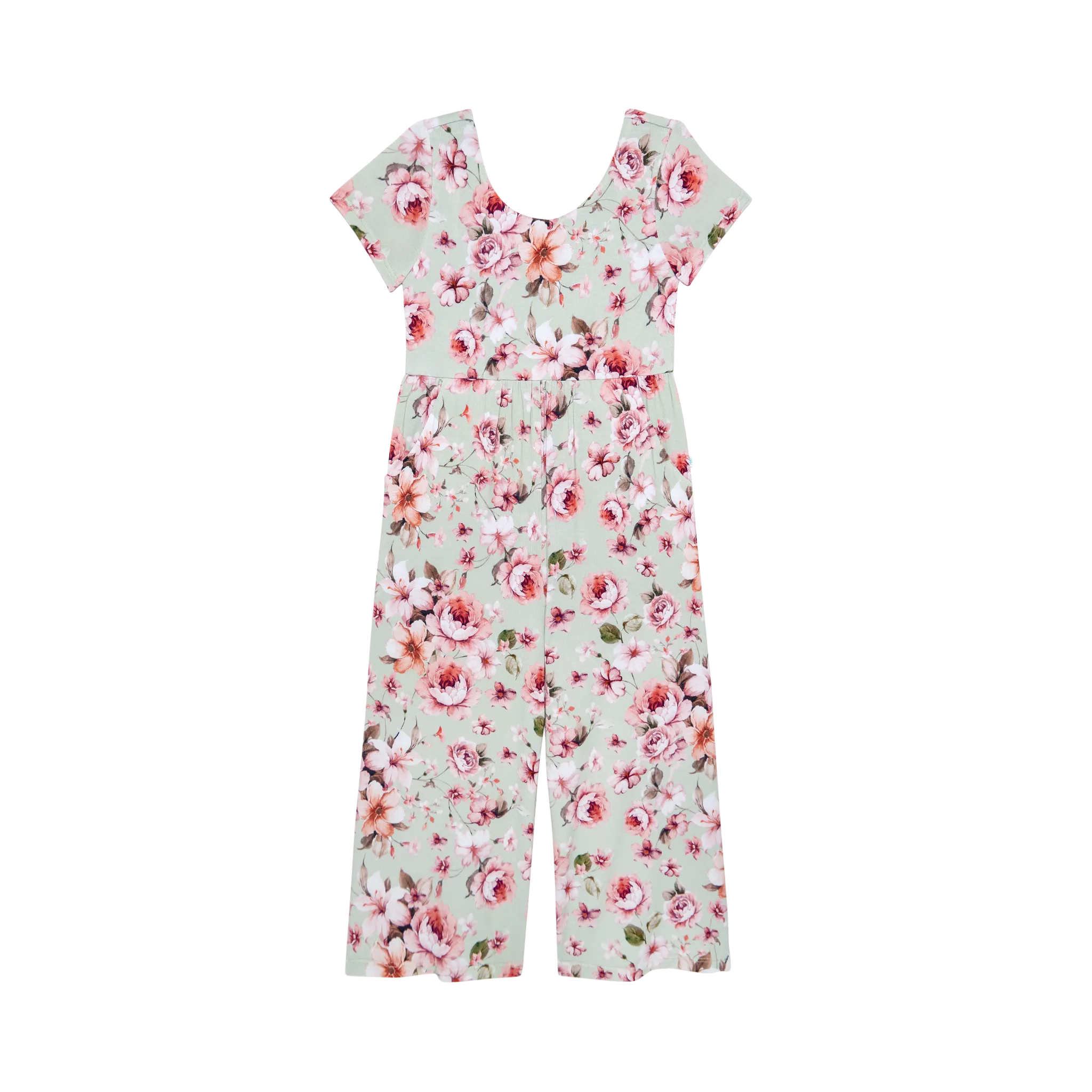 Millicent Short Sleeve Scoop Back Wide Leg Jumpsuit