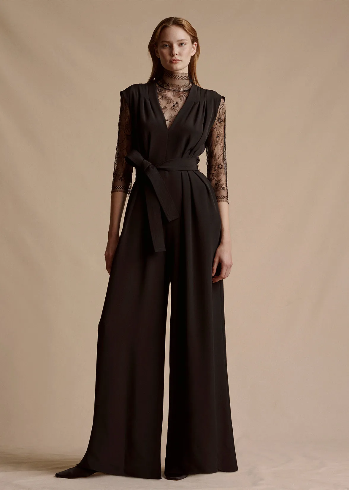 nansi jumpsuit in silk crepe
