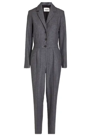 Pleated Wool-Blend Felt Jumpsuit