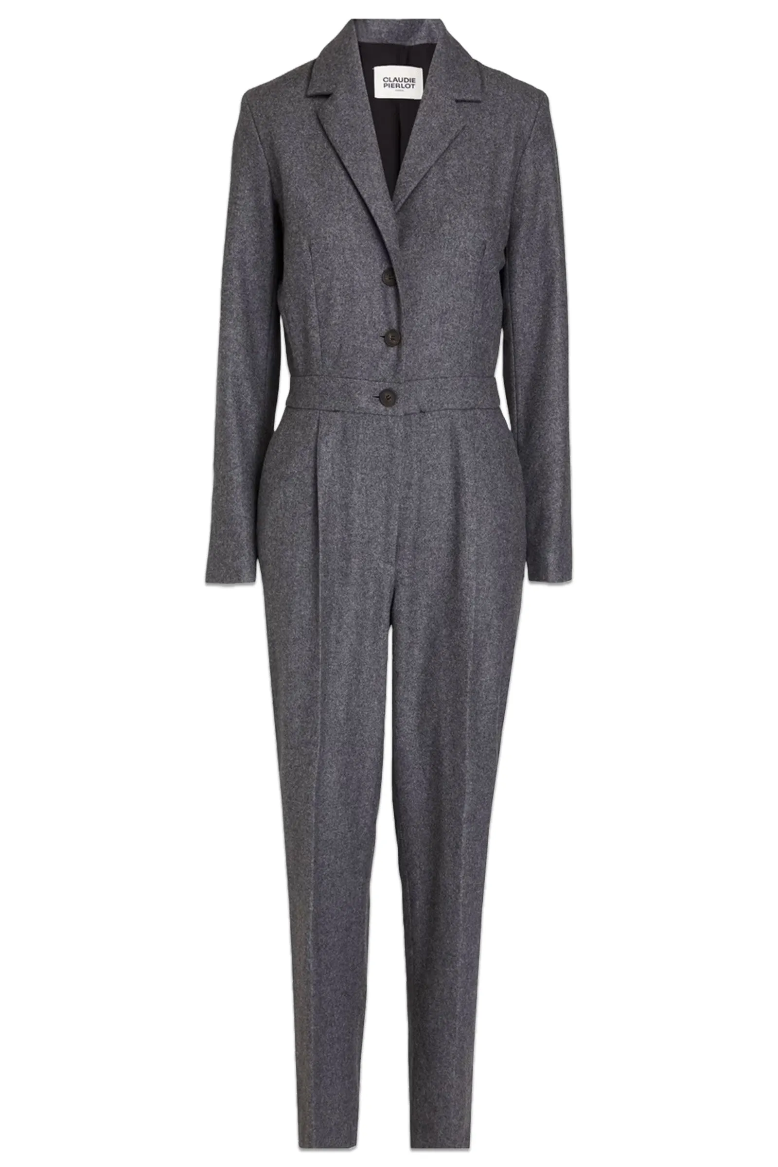 Pleated Wool-Blend Felt Jumpsuit
