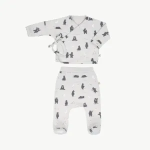 Red Caribou Magic Moonbear Kimono Top   Footed Pants Set