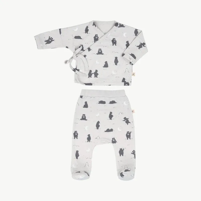 Red Caribou Magic Moonbear Kimono Top   Footed Pants Set