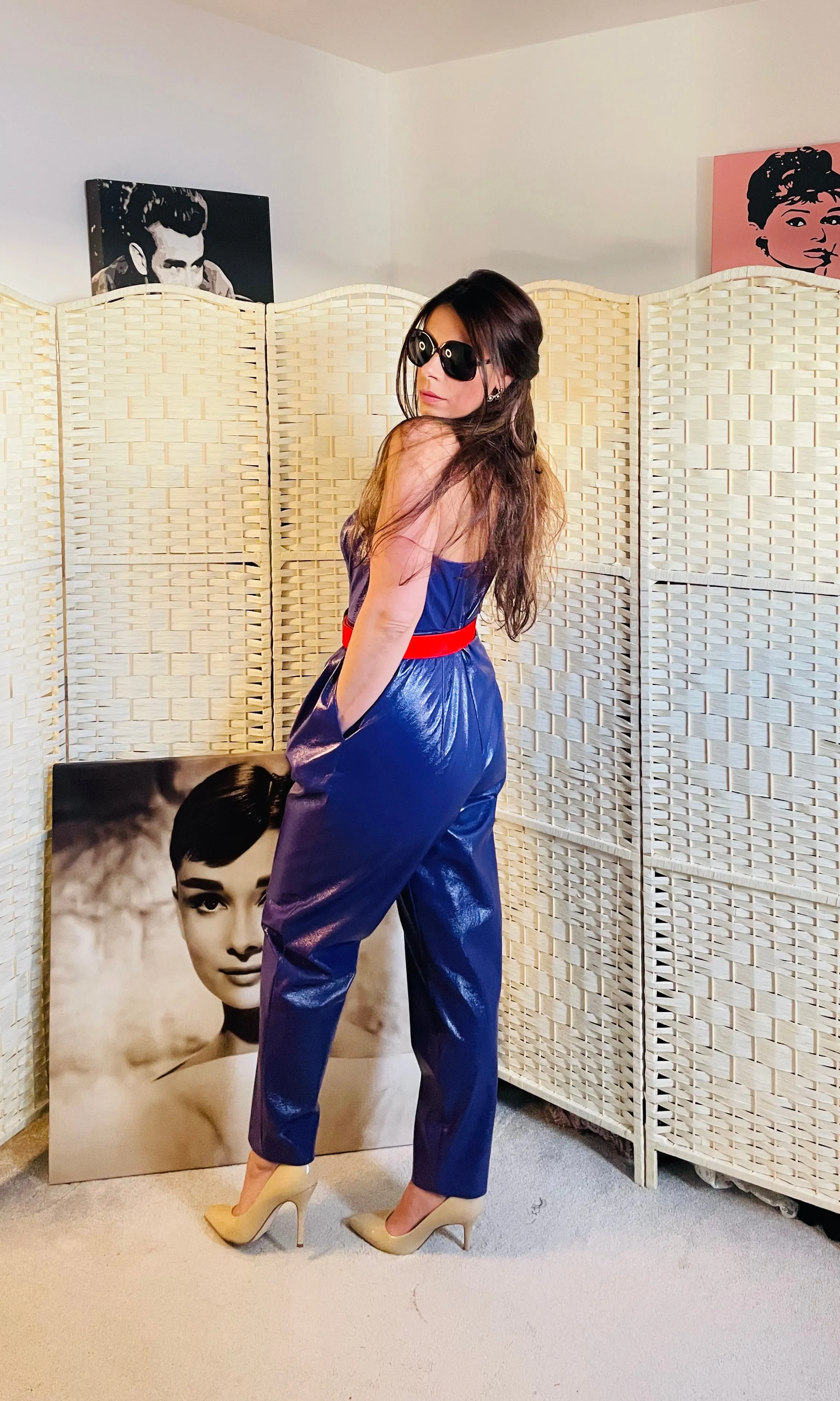 RENT Purple PVC 80’s Jumpsuit