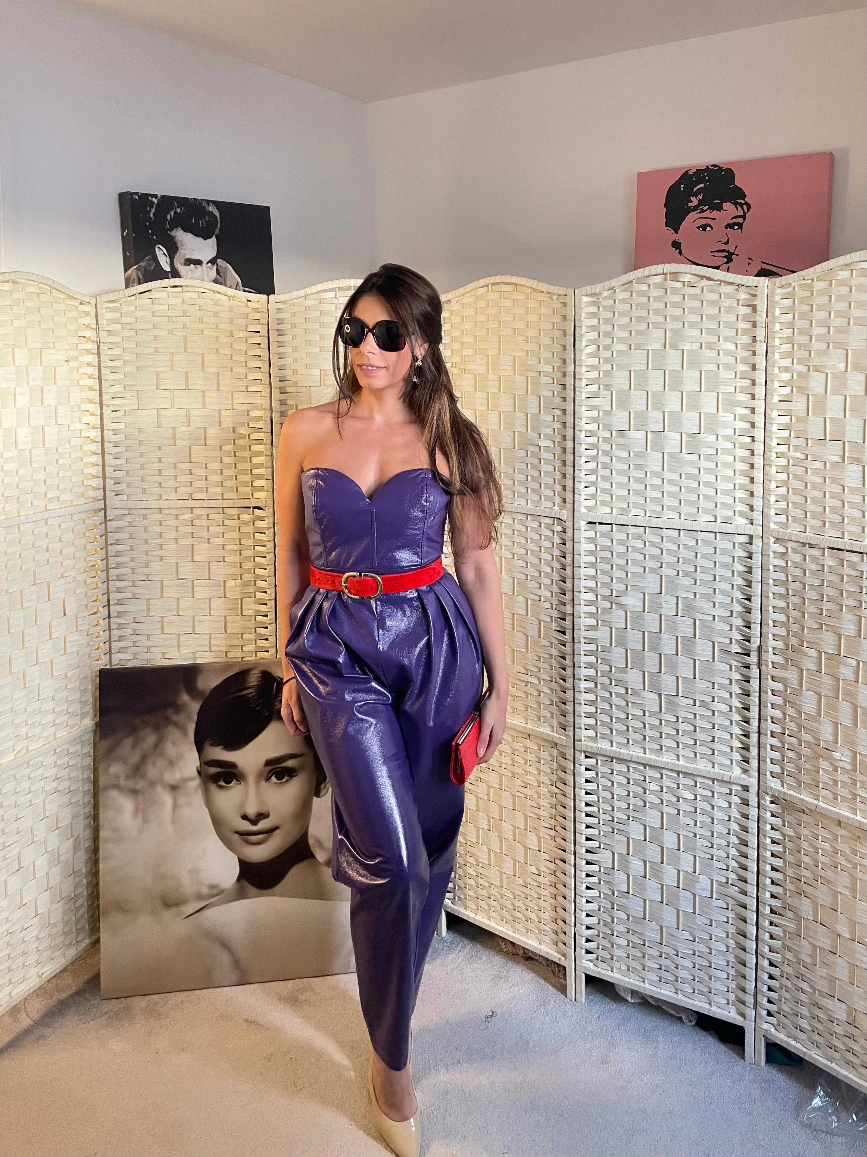 RENT Purple PVC 80’s Jumpsuit