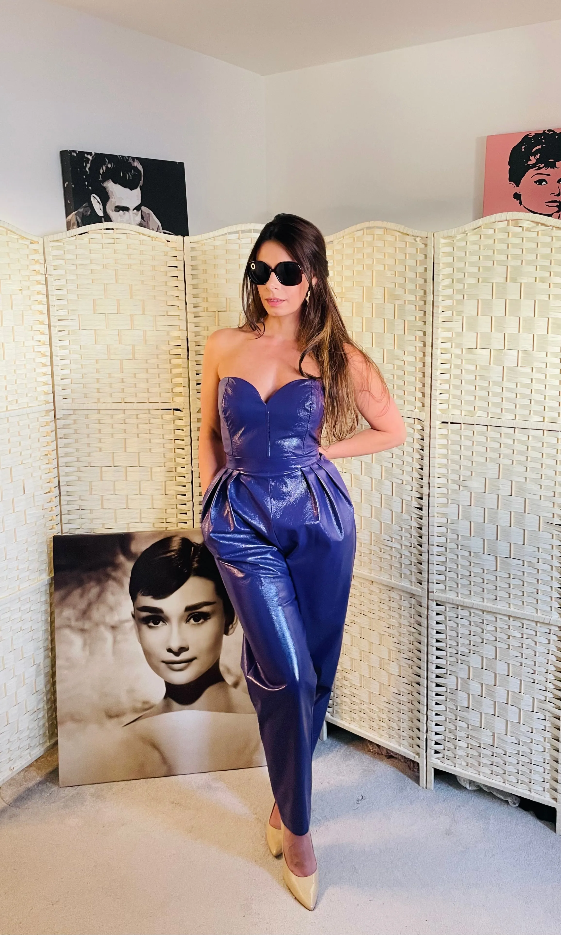 RENT Purple PVC 80’s Jumpsuit