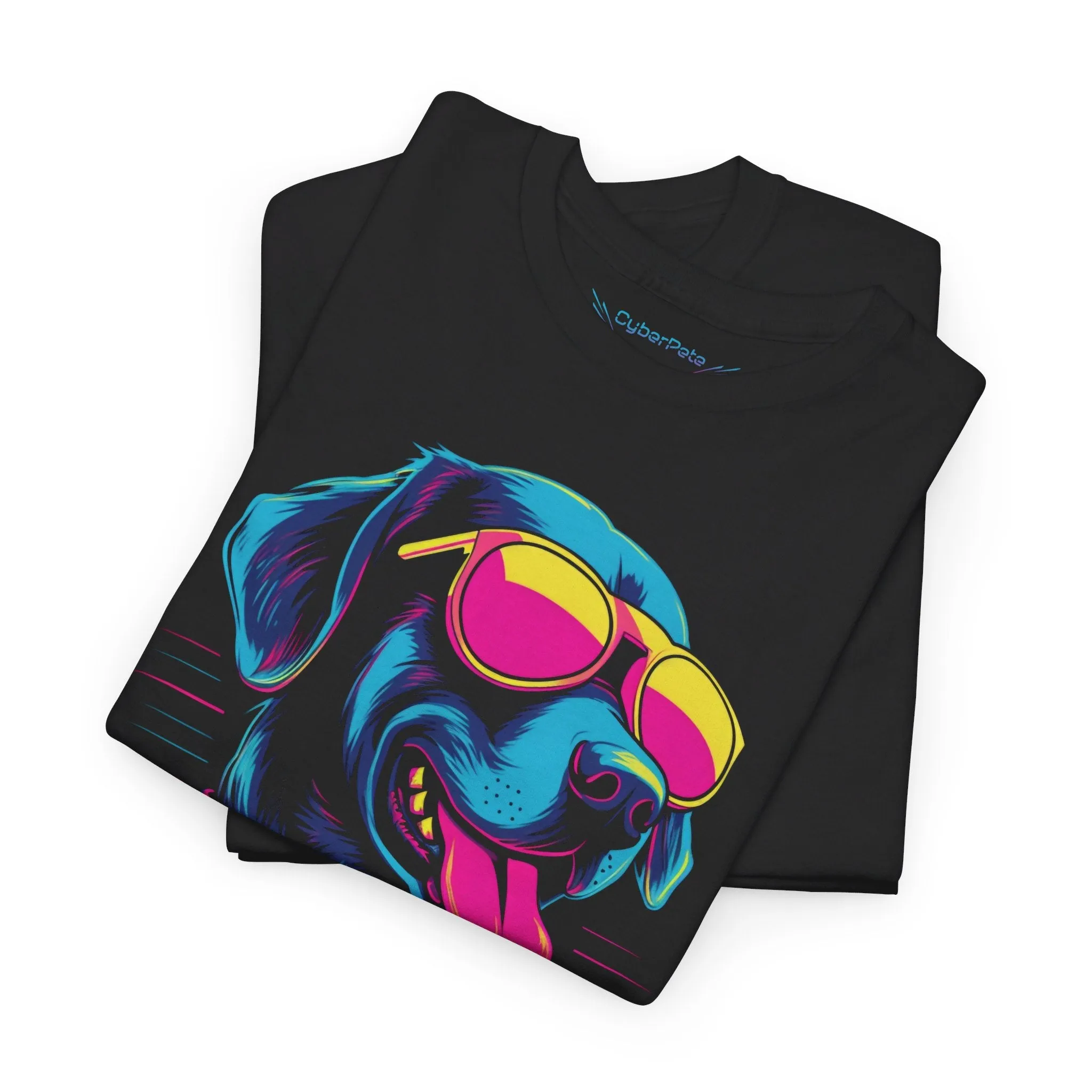 Retrowave Hunde T-Shirt | T-Shirt für 80er Jahre und Hunde Fans