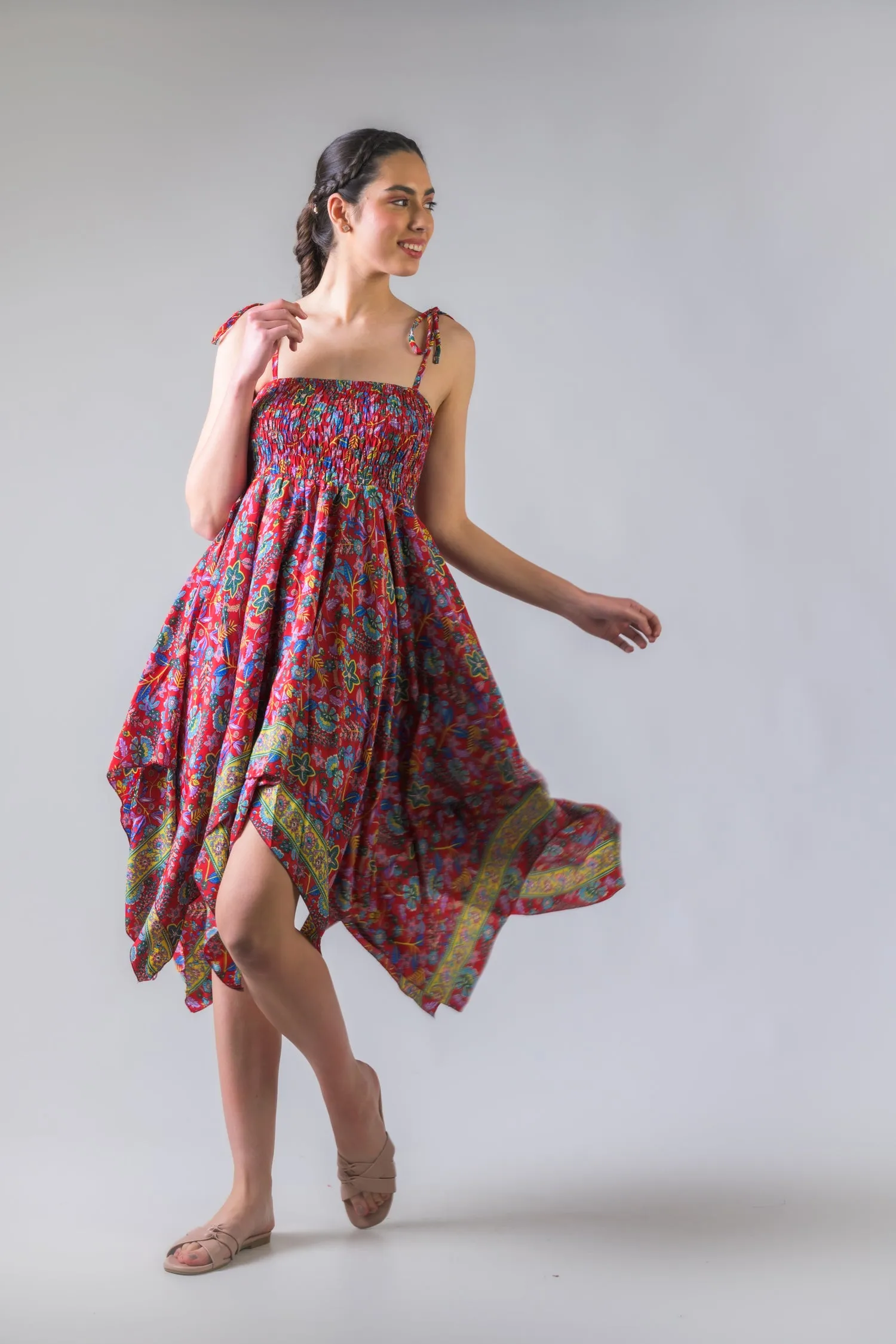 Rhea Scarf Double Layer Dress