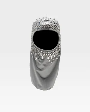Rhinestone Balaclava in Grey