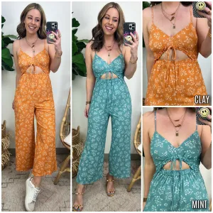 Rush to Romance Cutout Floral Jumpsuit - FINAL SALE