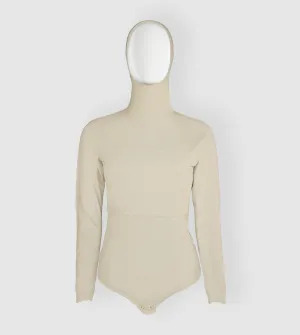RUUQ Bodysuit for Nursing Long Sleeve with Hijab Cap - Buttermilk