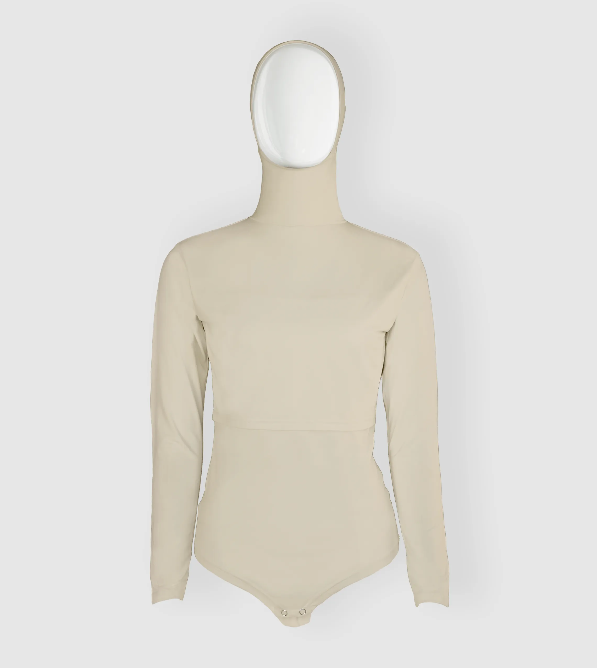 RUUQ Bodysuit for Nursing Long Sleeve with Hijab Cap - Buttermilk