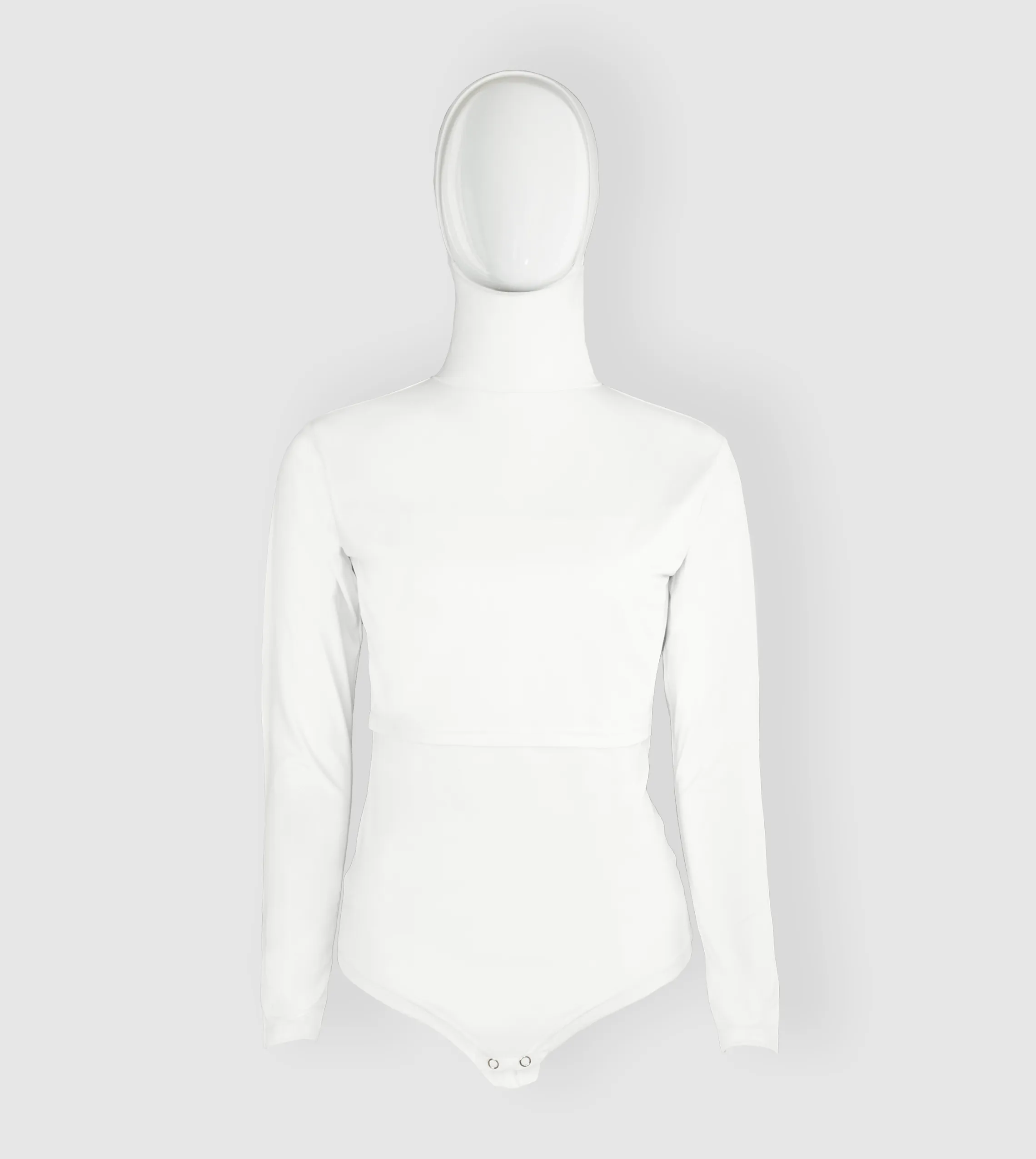 RUUQ Bodysuit for Nursing Long Sleeve with Hijab Cap - Ivory