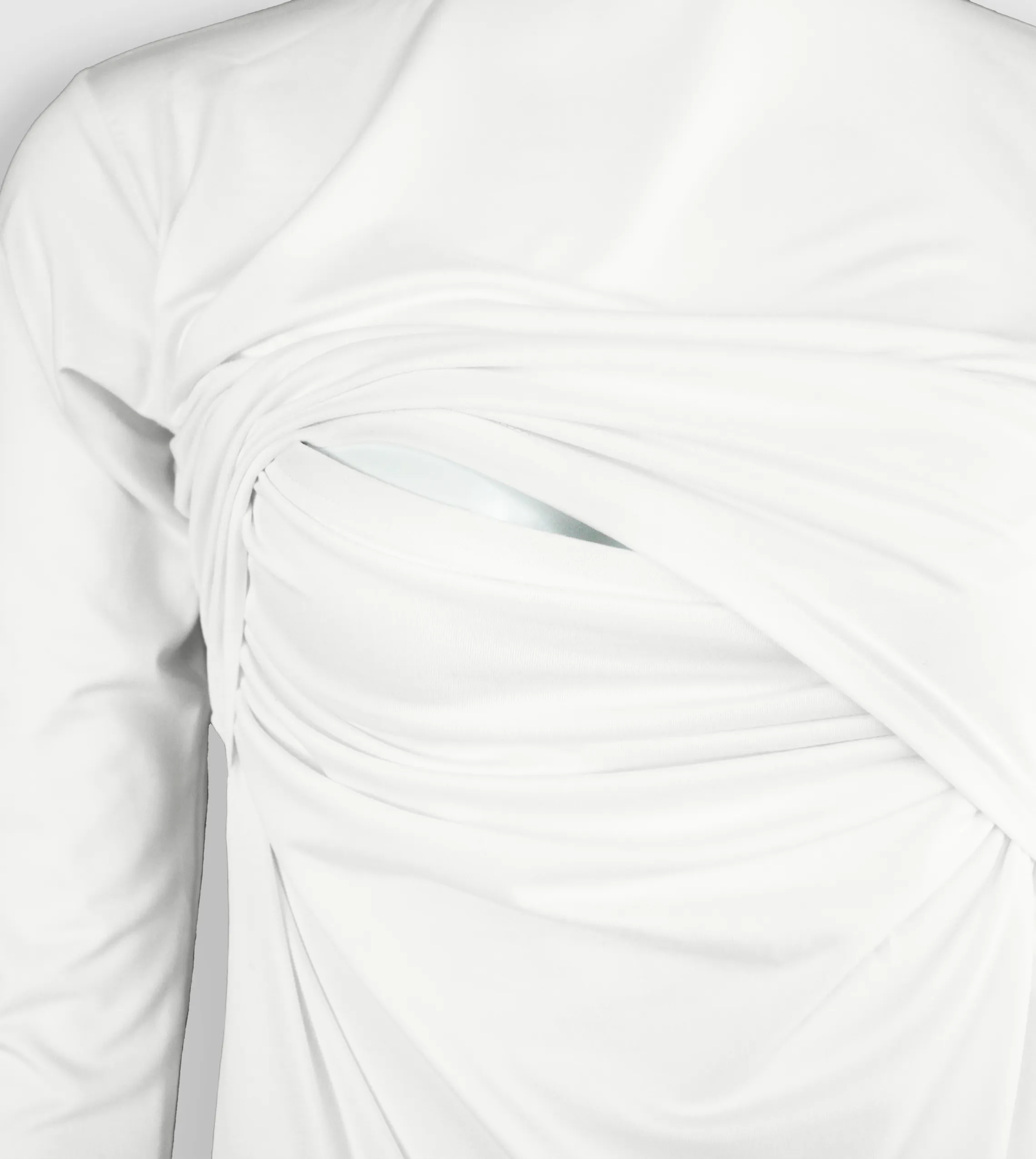 RUUQ Bodysuit for Nursing Long Sleeve with Hijab Cap - Ivory