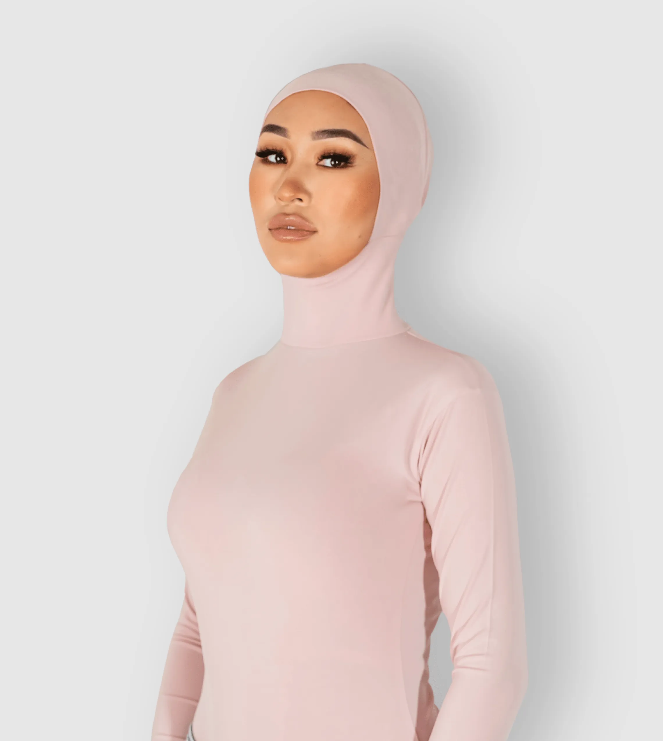 RUUQ Bodysuit Long Sleeve with Hijab Cap - Strawberry Cream