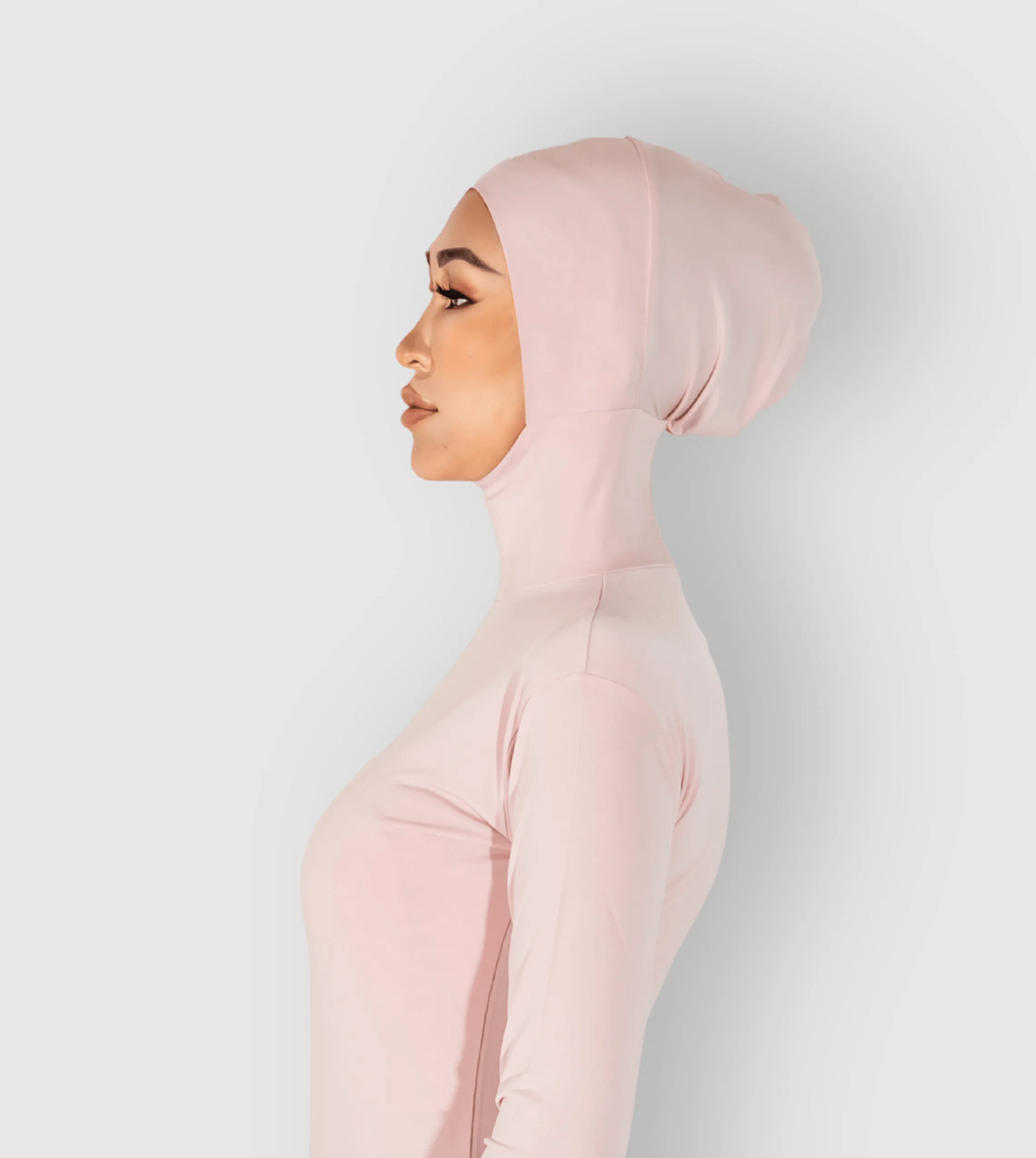 RUUQ Bodysuit Long Sleeve with Hijab Cap - Strawberry Cream