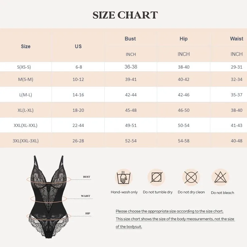 Sculpting Lace Deep-V Neck Bodysuit