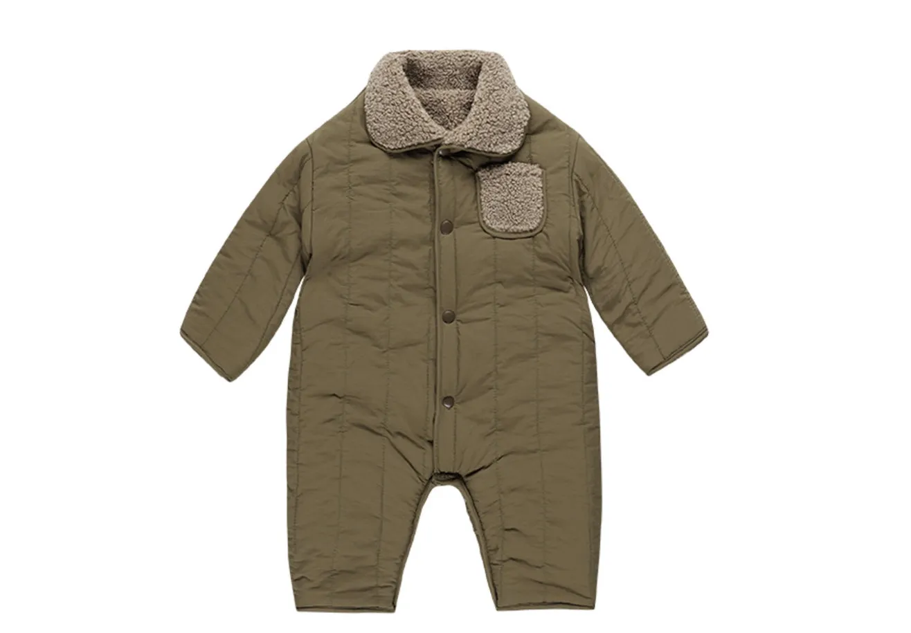 Shirling Zip Reversable Jumpsuit- Olive