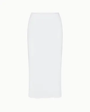 Soft Stretch Midi Skirt | Pearl White