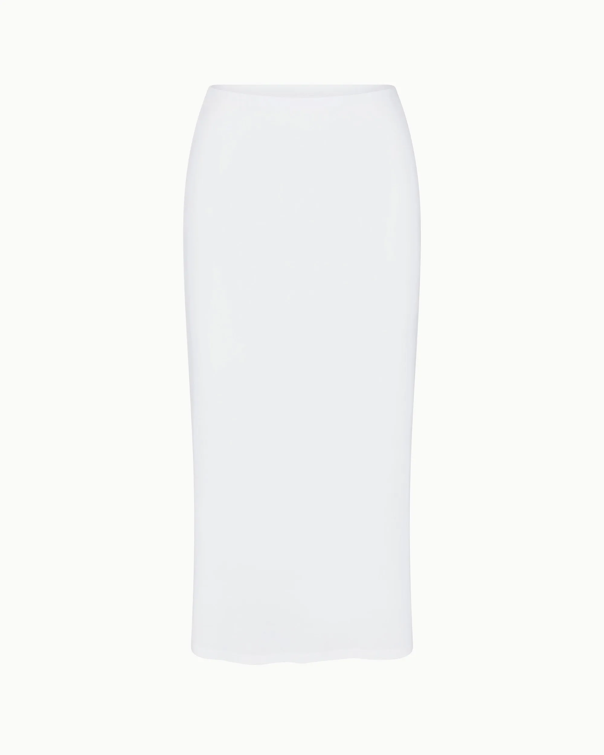 Soft Stretch Midi Skirt | Pearl White