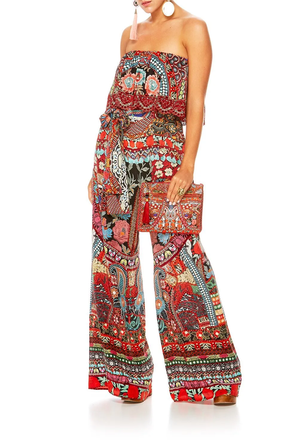 STRAPLESS JUMPSUIT WITH FRILL QUEEN ALIKA