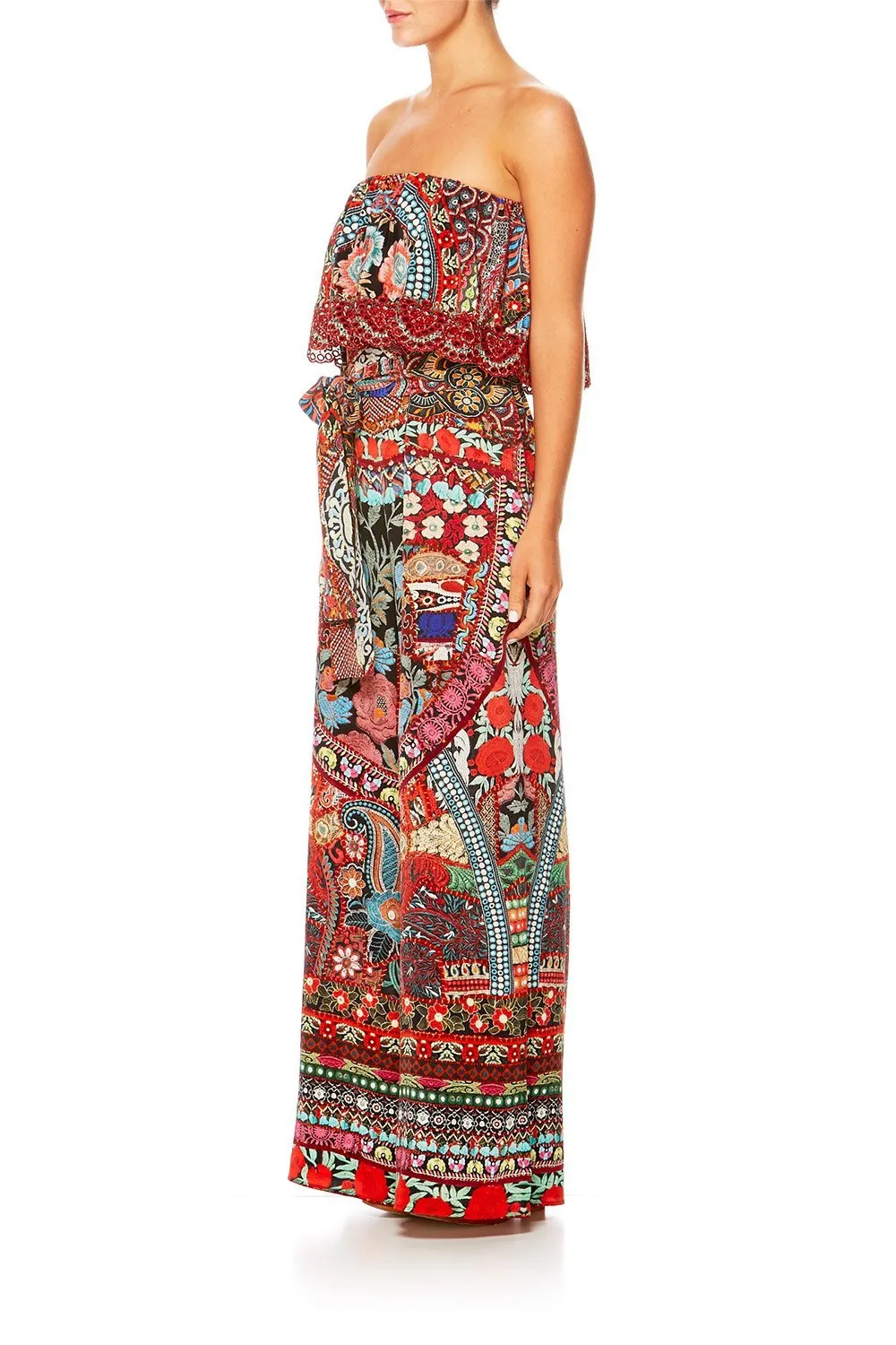 STRAPLESS JUMPSUIT WITH FRILL QUEEN ALIKA
