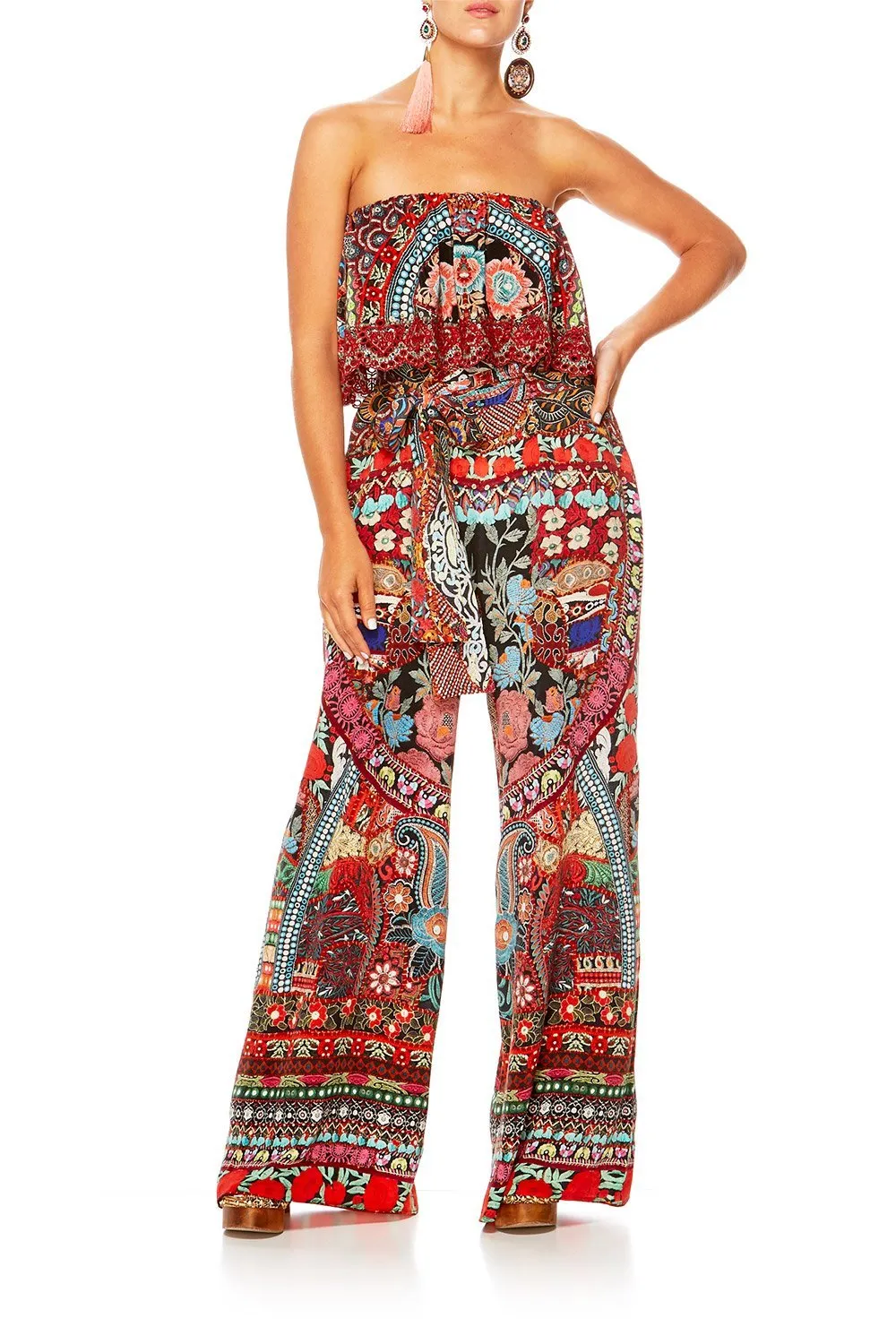 STRAPLESS JUMPSUIT WITH FRILL QUEEN ALIKA