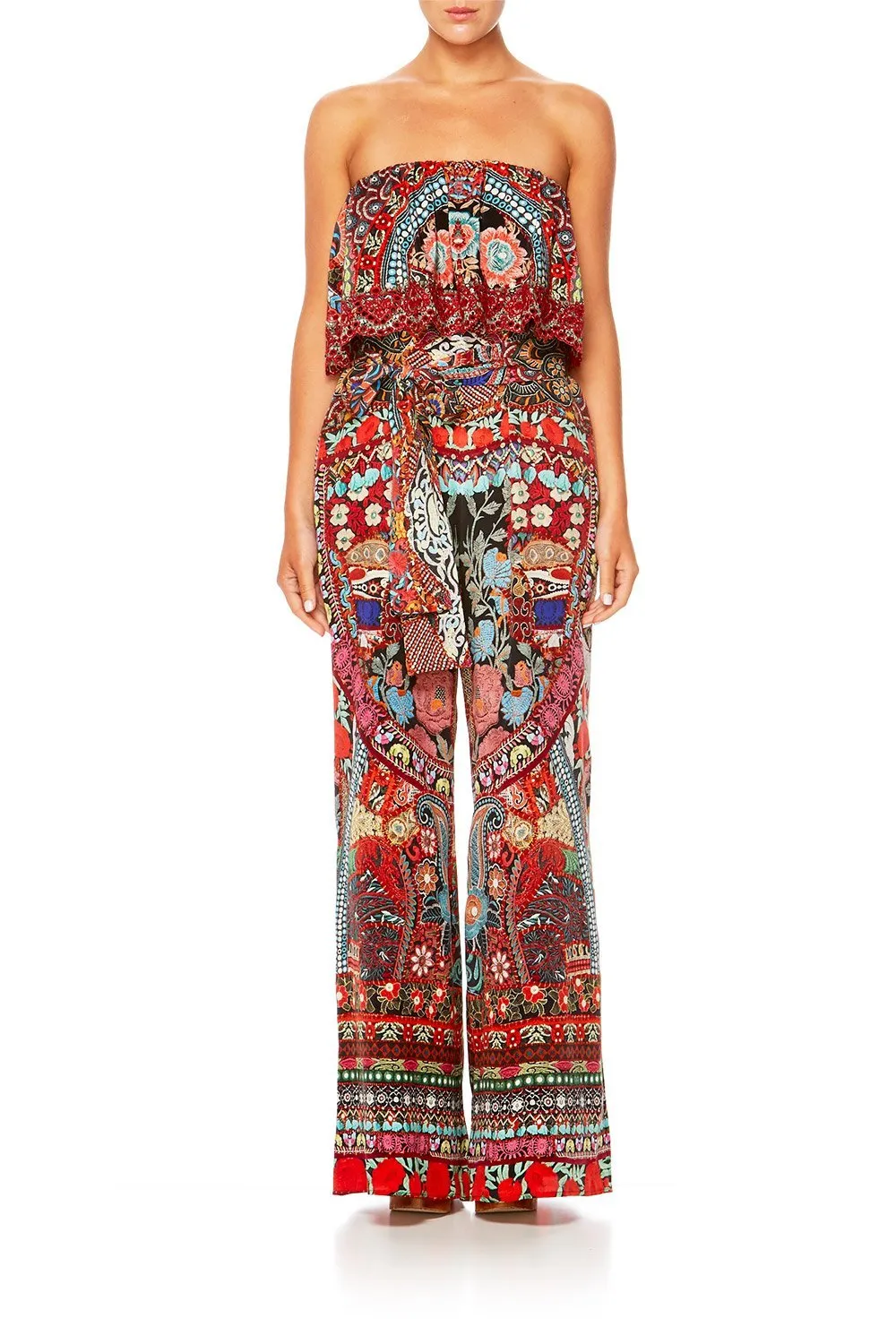 STRAPLESS JUMPSUIT WITH FRILL QUEEN ALIKA