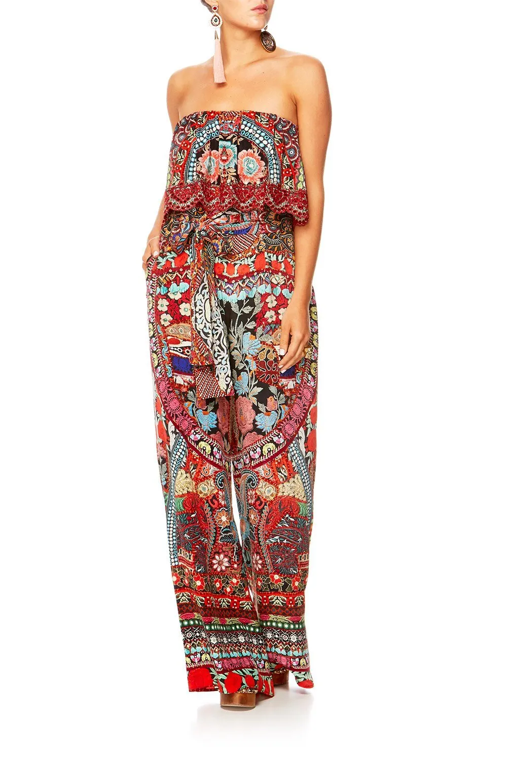 STRAPLESS JUMPSUIT WITH FRILL QUEEN ALIKA