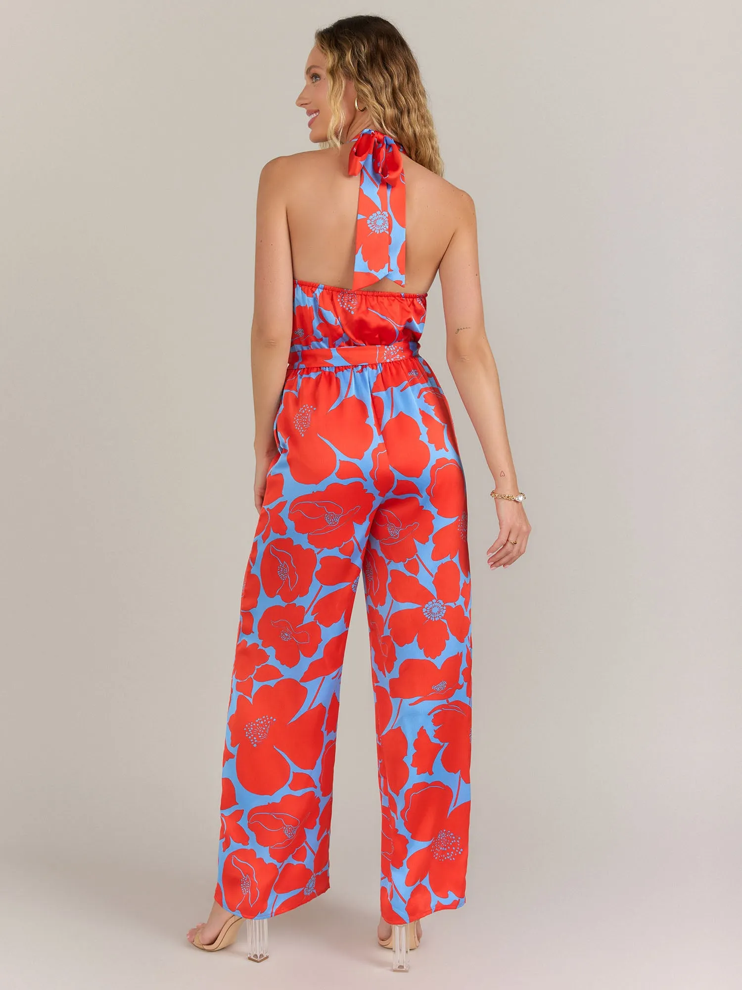 Sugarlips Self-Tie Halter Neck Floral Jumpsuit - Brands We Love