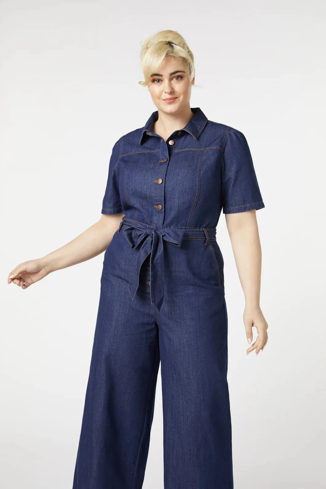 Throw On and Go Denim Jumpsuit