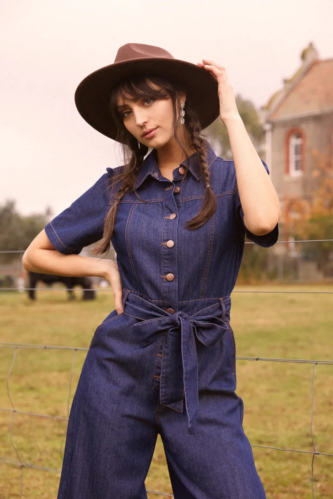 Throw On and Go Denim Jumpsuit