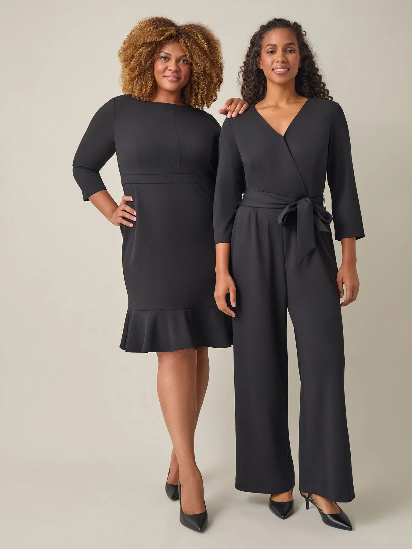 Tie-Waist Jumpsuit, Black