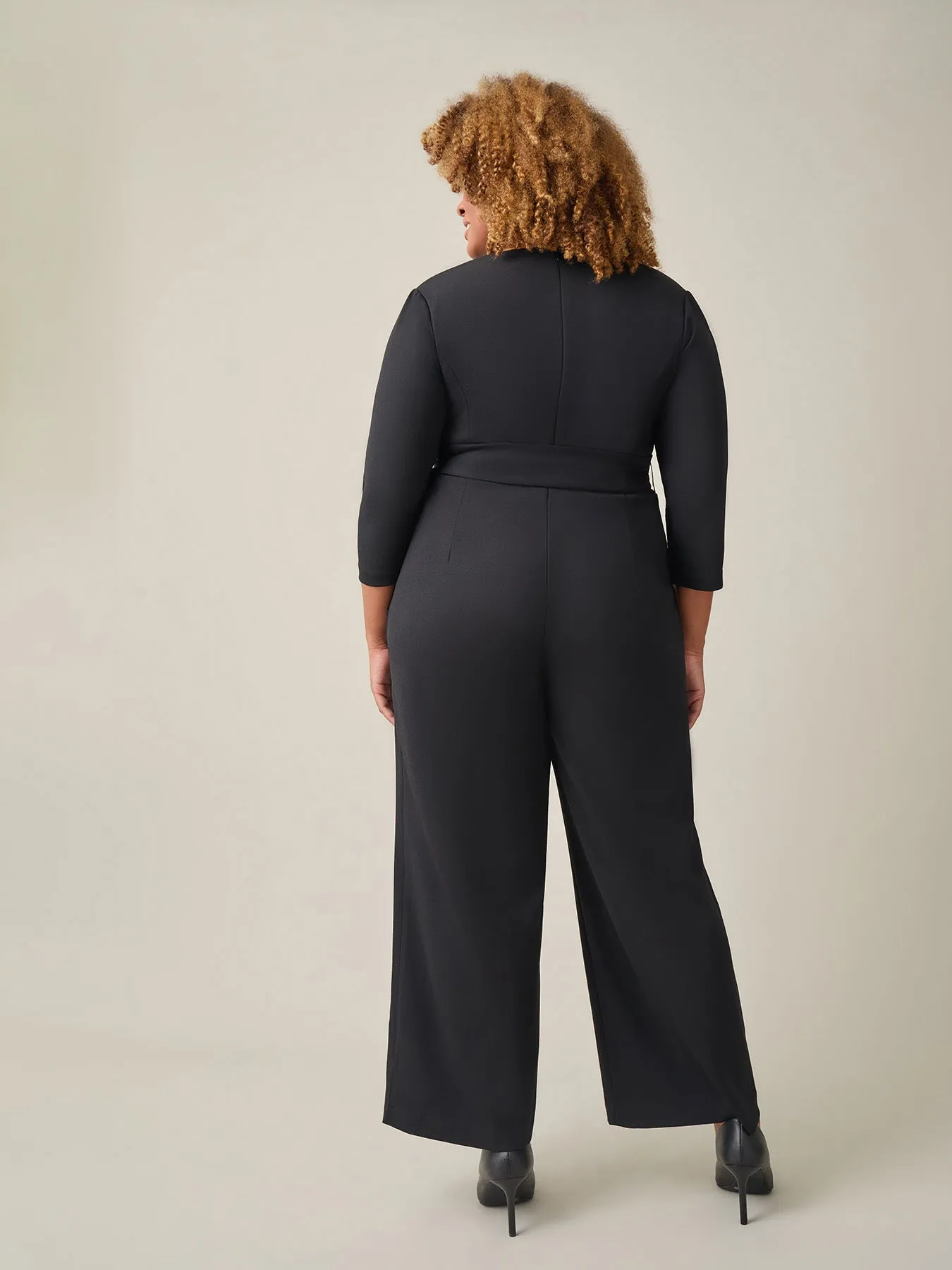 Tie-Waist Jumpsuit, Black