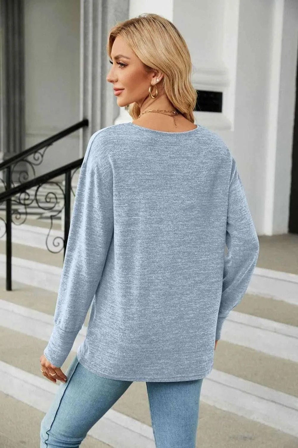 V-Neck Long Sleeve T-Shirt - Casual Style & Comfort