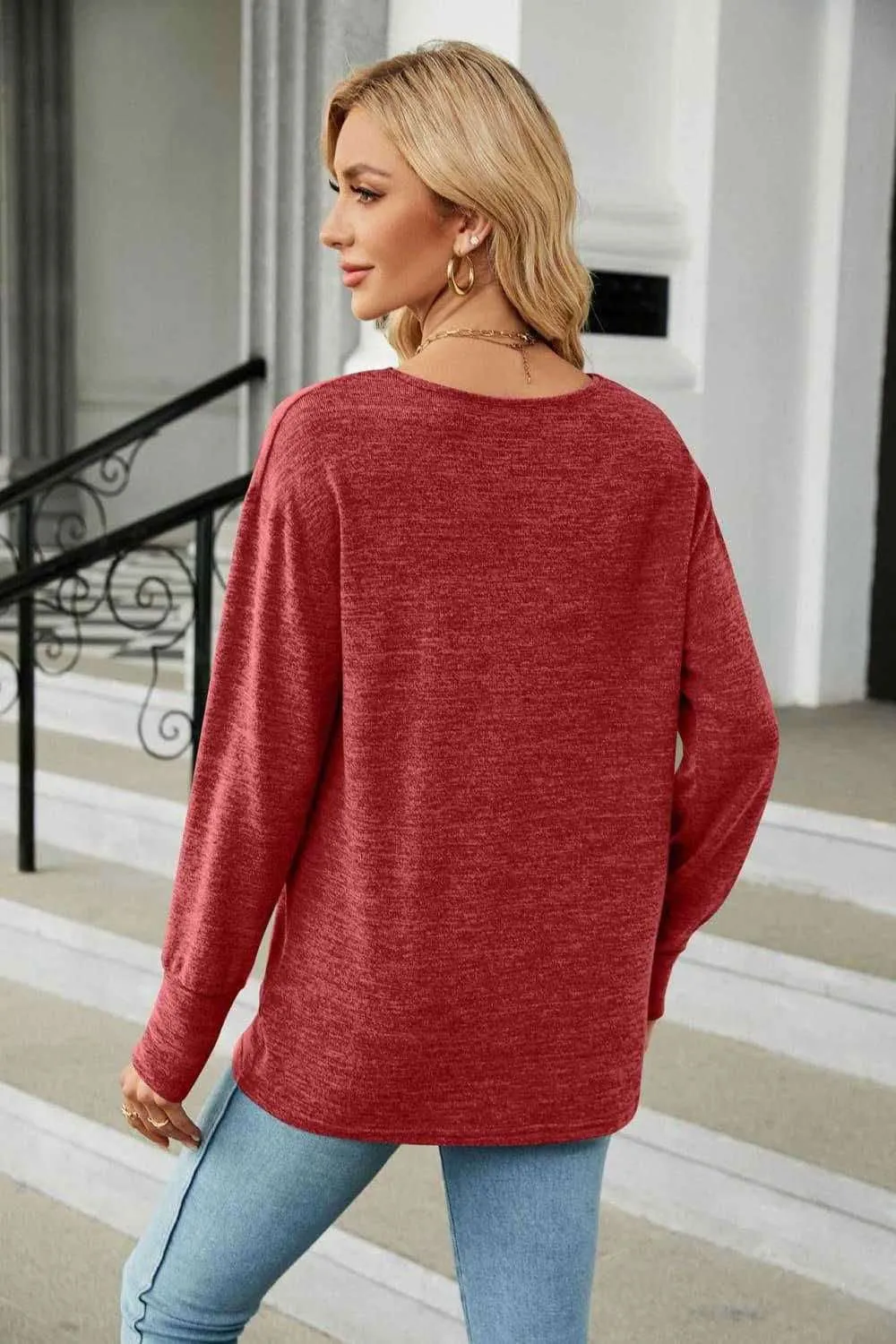 V-Neck Long Sleeve T-Shirt - Casual Style & Comfort