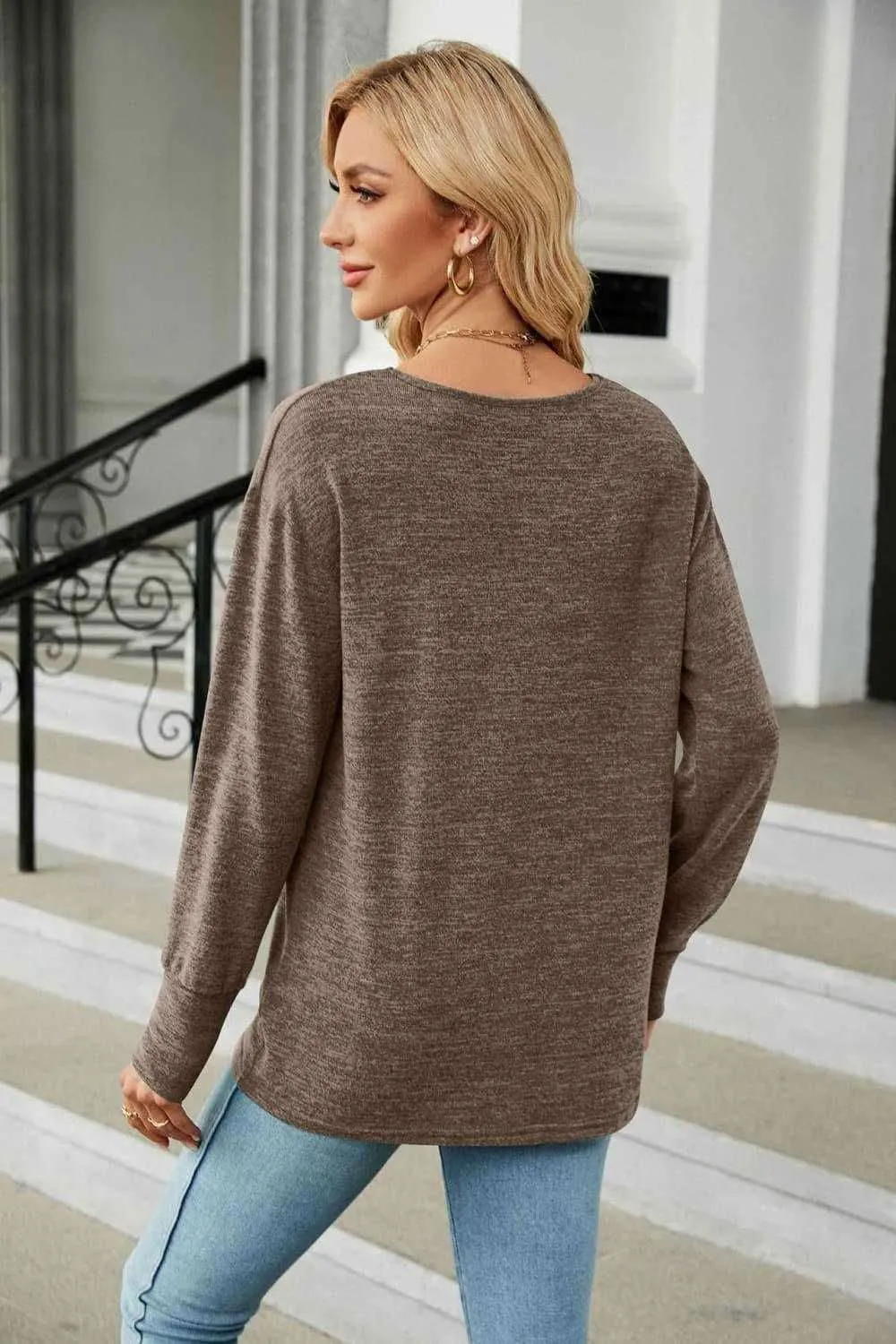 V-Neck Long Sleeve T-Shirt - Casual Style & Comfort