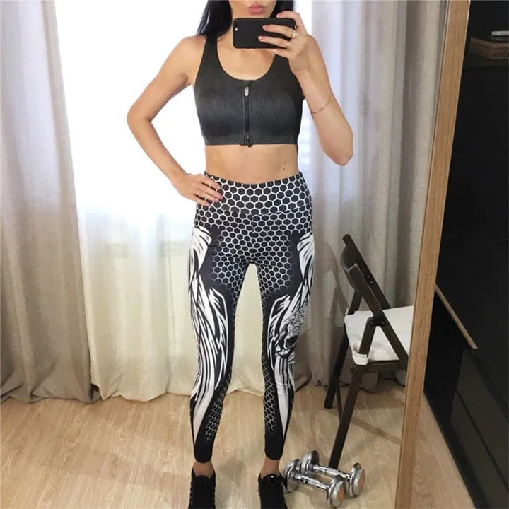 VenusFox Fashion Sexy High Waist Print Skull Fitness Legging