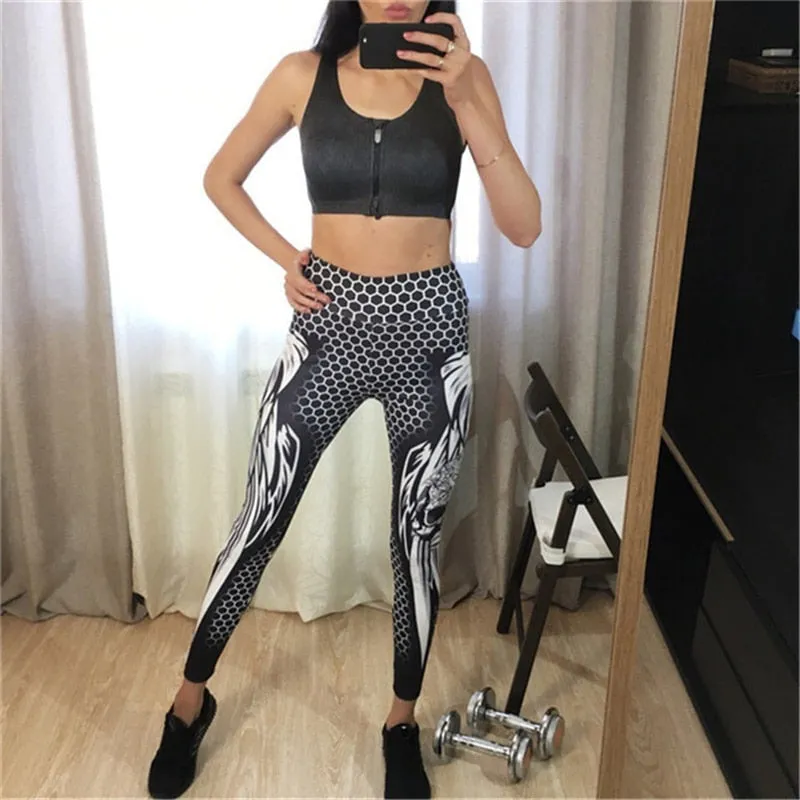 VenusFox Fashion Sexy High Waist Print Skull Fitness Legging