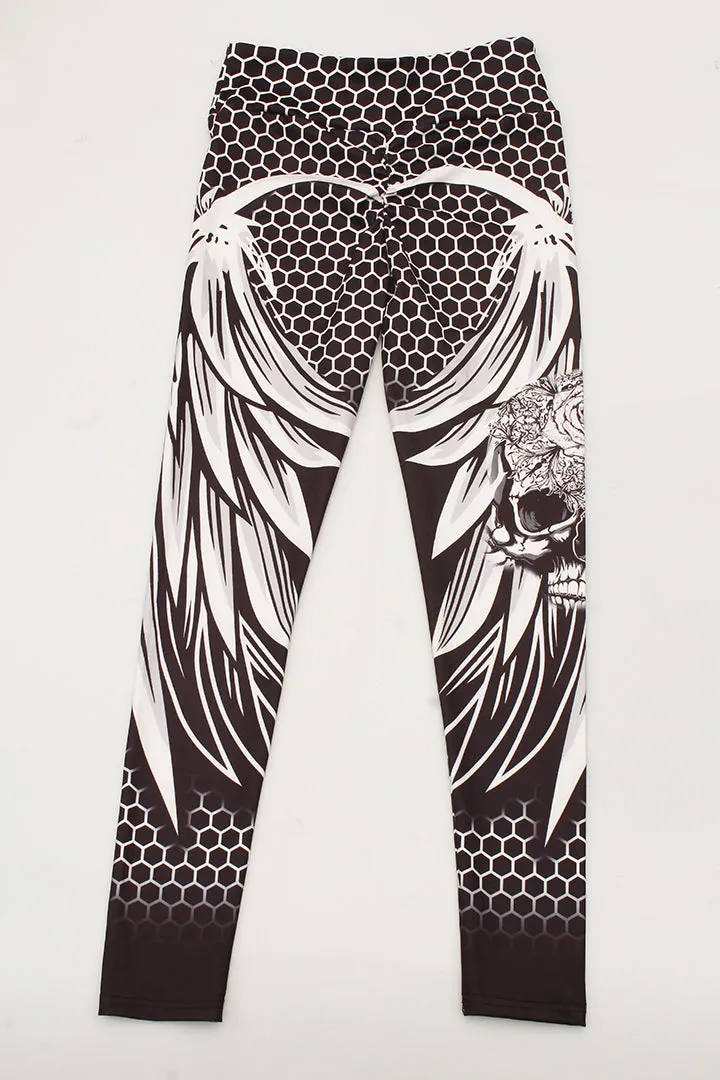 VenusFox Fashion Sexy High Waist Print Skull Fitness Legging