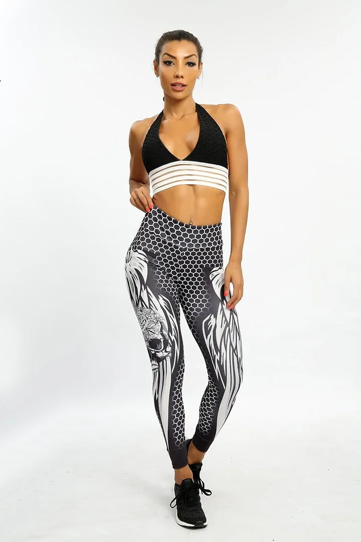 VenusFox Fashion Sexy High Waist Print Skull Fitness Legging